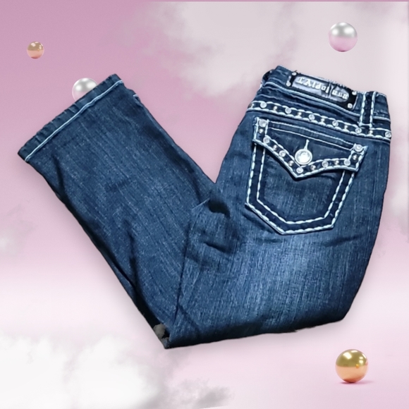 LA IDOL Capri L.A. Idol USA Jeweled Capri's Jeans size 7 - Picture 3 of 9
